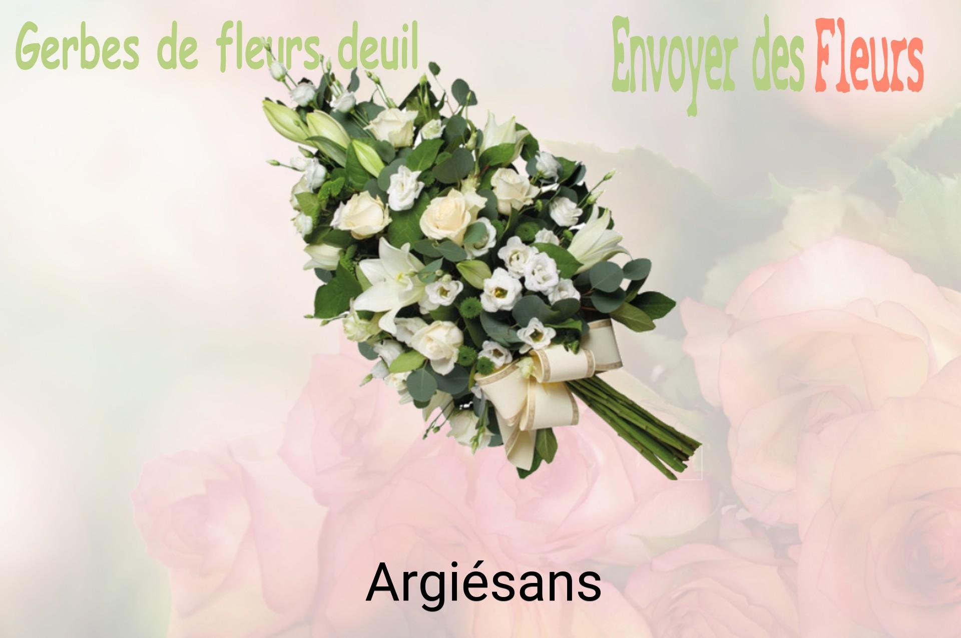 Gerbe de fleurs de deuil livrée à Argiésans